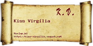Kiss Virgília névjegykártya